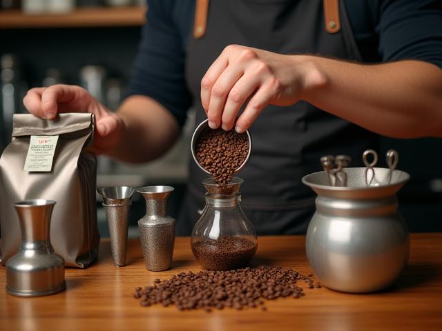 Barista kávé blendet készít